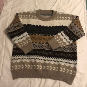 Brown and cream ski sweater